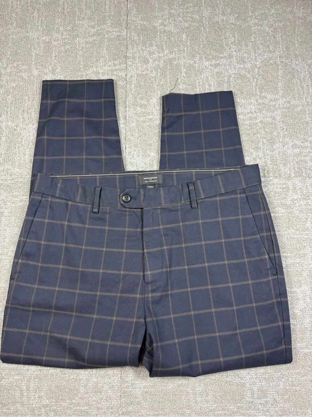 Banana Republic Slim Tapered Fit Plaid Dress Pant Men Size 35x32